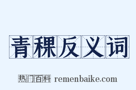 青稞反义词是什么意思的图片